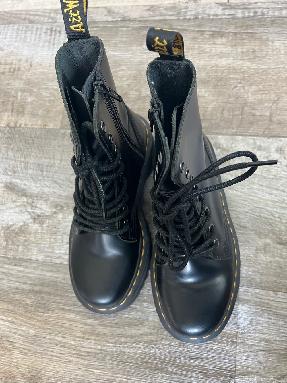 Doc Marten Jadon Platform 8 Eyelet Boots in Black - Picture 7 of 9